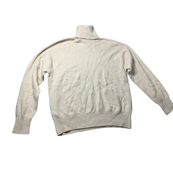 Zara‎ Turtleneck Oatmeal Knit Cropped Sweater Womens Medium 100% Wool - Picture 1 of 10